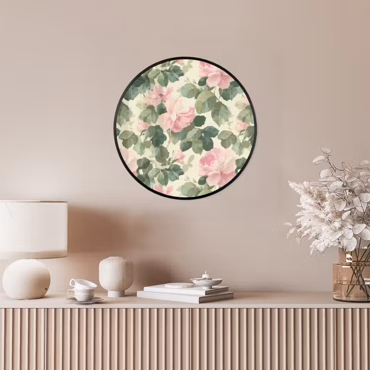 Rozen - Botanisch - Roze Fotolijst rond zonder passe partout klein 856 -sfeer3