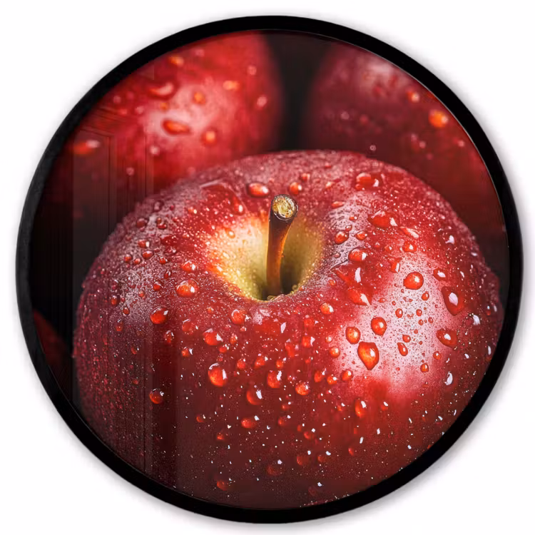 Rood - Appels - Fruit Fotolijst rond zonder passe partout klein -3d