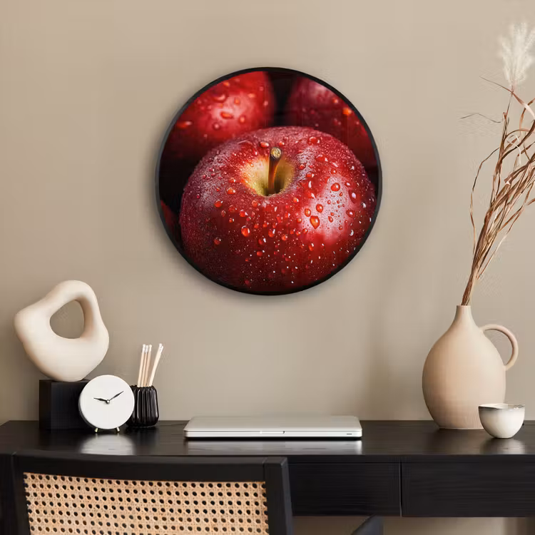 Rood - Appels - Fruit Fotolijst rond zonder passe partout klein -sfeer1