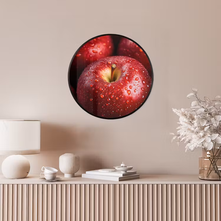 Rood - Appels - Fruit Fotolijst rond zonder passe partout klein -sfeer3