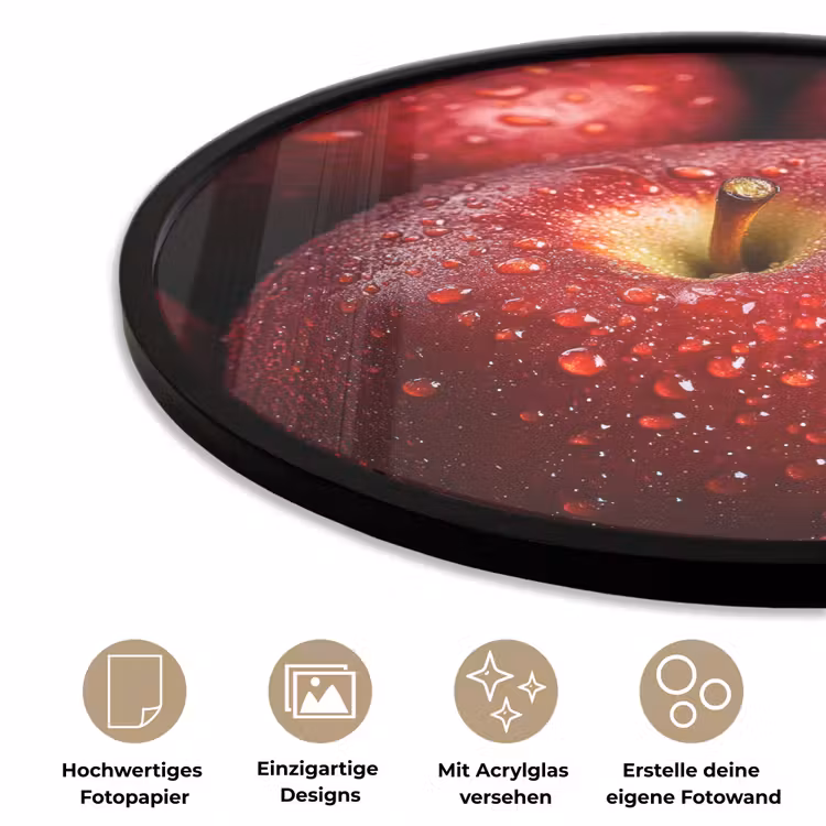 Rood - Appels - Fruit Fotolijst rond zonder passe partout klein -closeup_DE