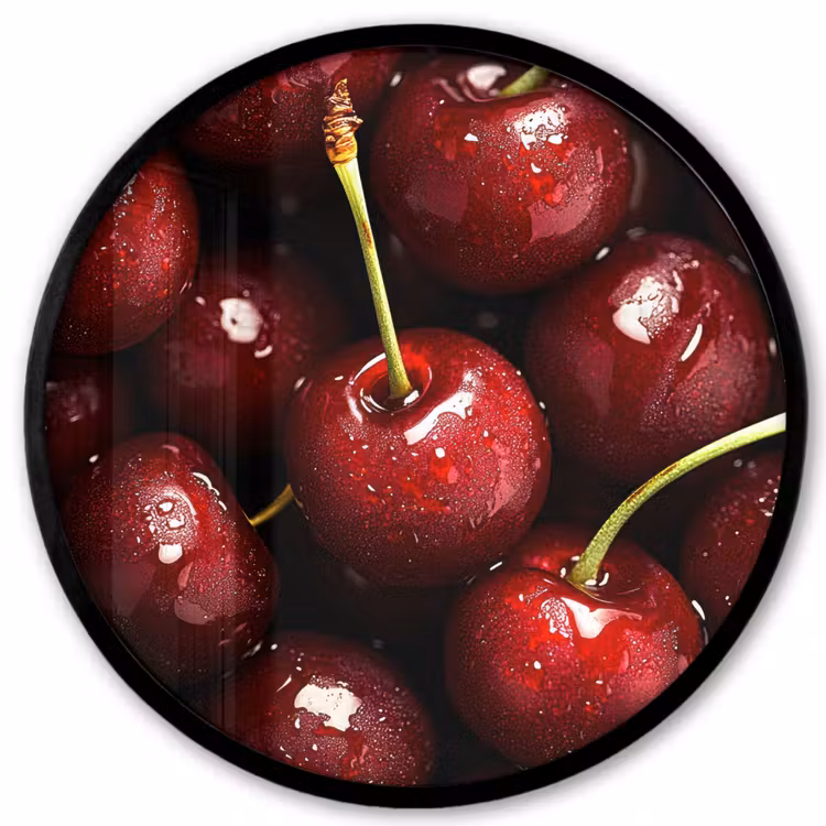 Rood - Fruit - Kersen Fotolijst rond zonder passe partout klein -3d