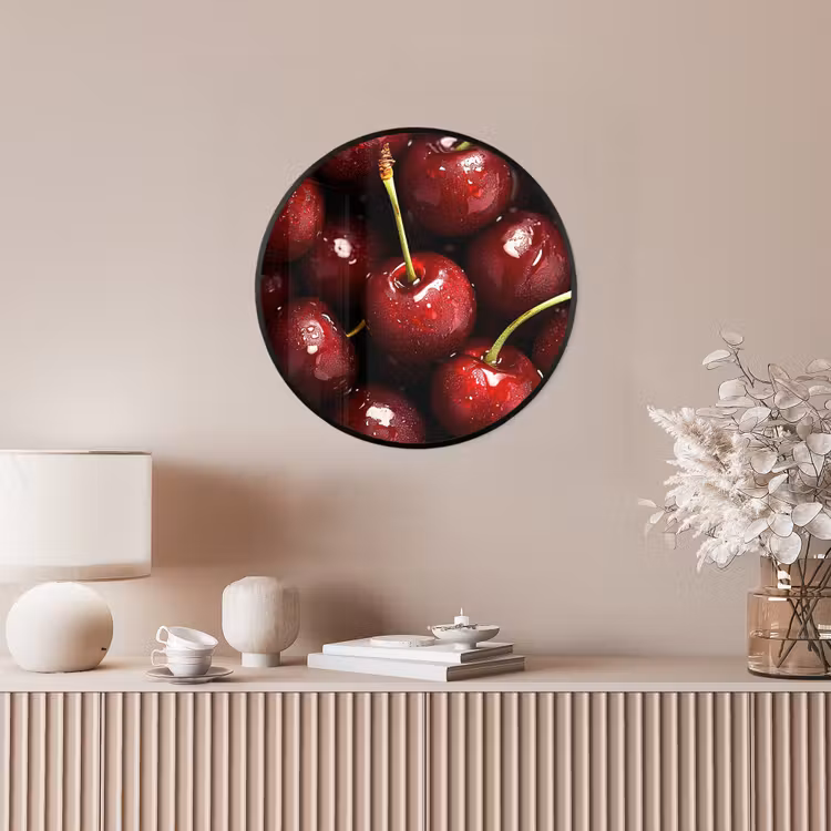 Rood - Fruit - Kersen Fotolijst rond zonder passe partout klein -sfeer3