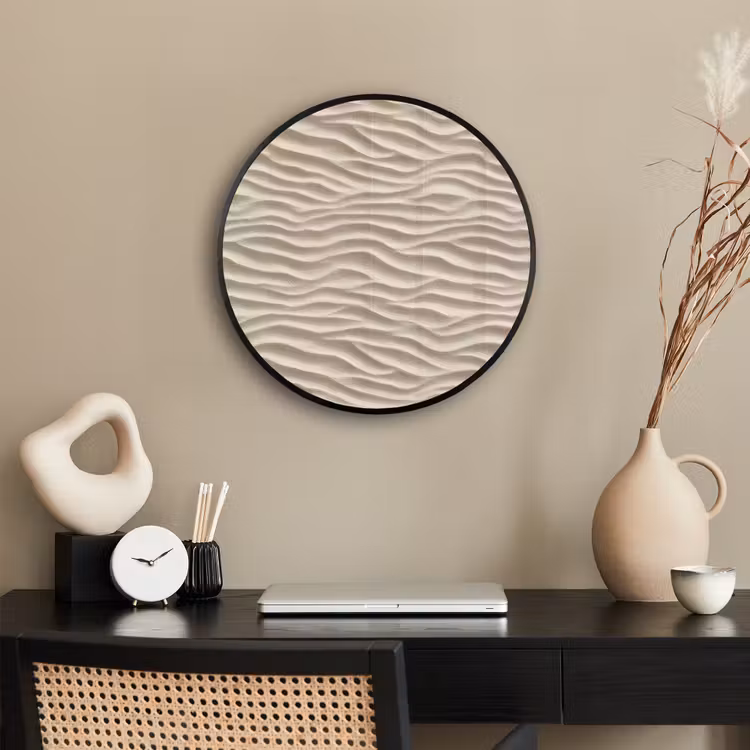 Zand - Golven - Beige Fotolijst rond zonder passe partout klein 856 -sfeer1