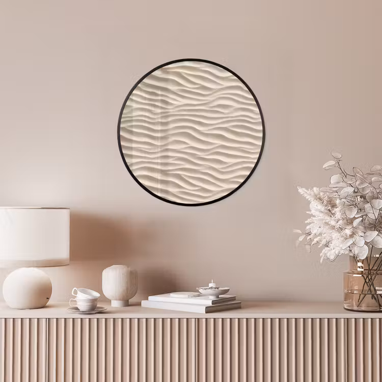 Zand - Golven - Beige Fotolijst rond zonder passe partout klein 856 -sfeer3