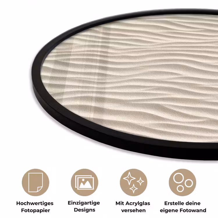 Zand - Golven - Beige Fotolijst rond zonder passe partout klein 856 -closeup_DE
