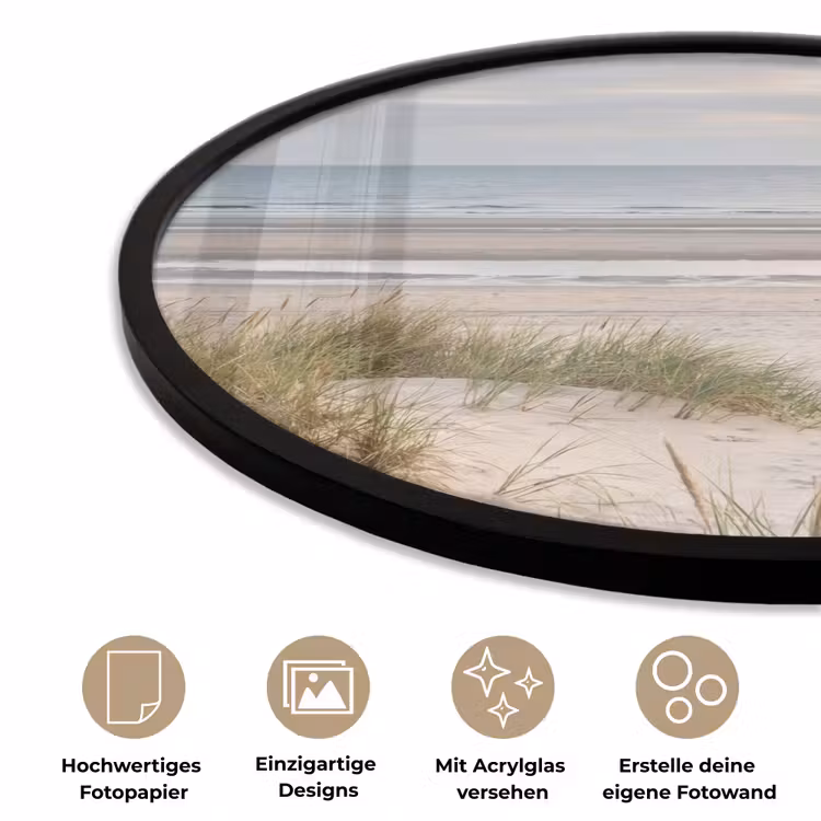 Zandstrand - Bewolkt - Duinen Fotolijst rond zonder passe partout klein -closeup_DE