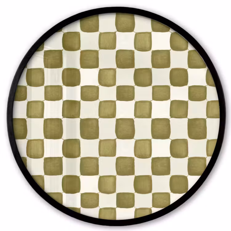 Schaak - Patroon - Groen Fotolijst rond zonder passe partout klein 856 -3d