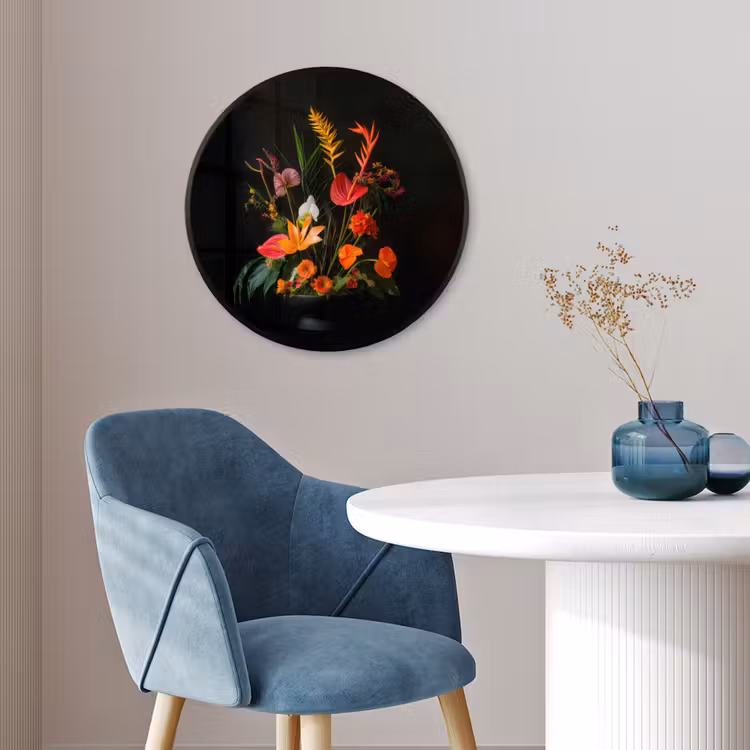 Schaal - Boeket - Bloemen Fotolijst rond zonder passe partout klein -sfeer2