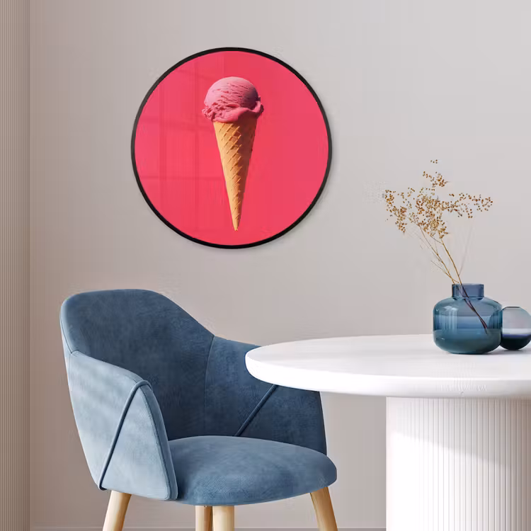 Schepijs - Roze - Hoorntje Fotolijst rond zonder passe partout klein -sfeer2