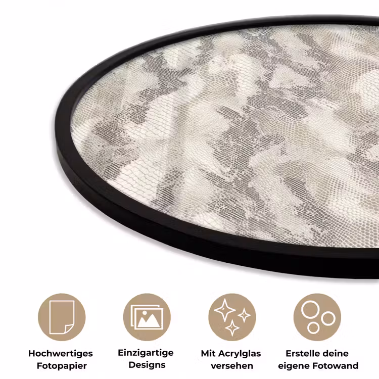 Slang - Patroon - Taupe Fotolijst rond zonder passe partout klein 856 -closeup_DE