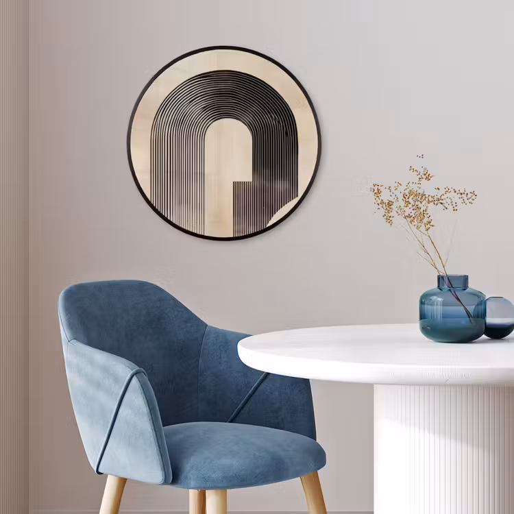 Boog - Strepen - Minimalistisch - Zwart Fotolijst rond zonder passe partout klein -sfeer2