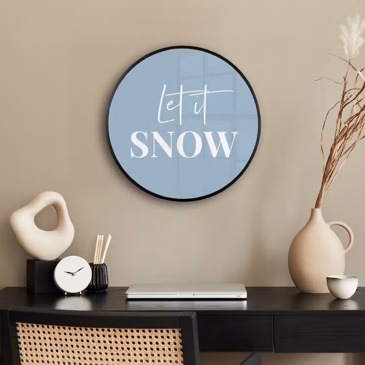 Sneeuw - Winter - Blauw - Let it snow Fotolijst rond zonder passe partout klein -sfeer1