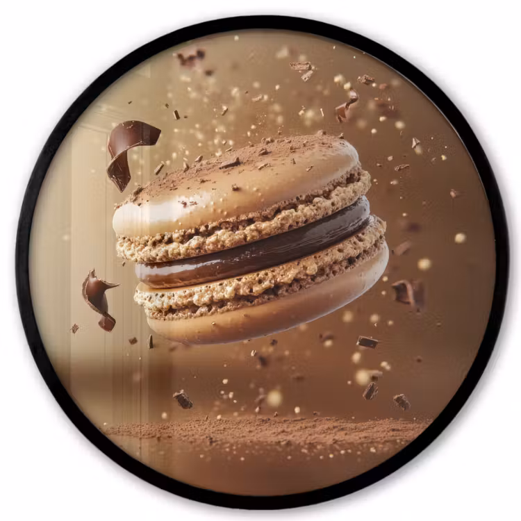 Chocolade - Macarons - Eten - Snoep Fotolijst rond zonder passe partout klein -3d