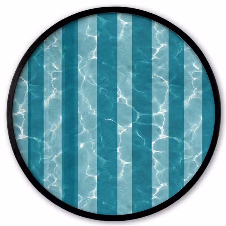 Zwembad - Strepen - Groen Fotolijst rond zonder passe partout klein 856 -3d
