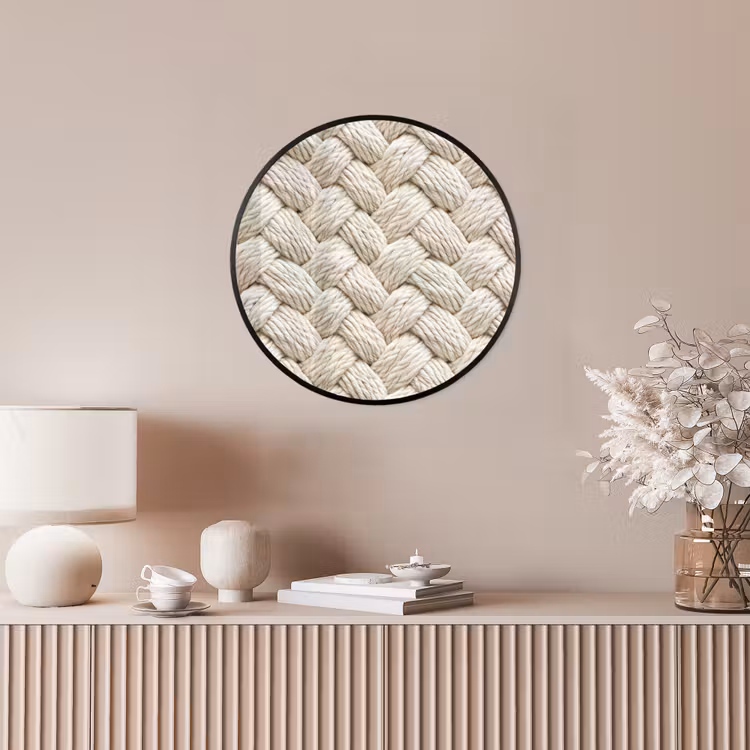 Touw - Gebreid - Beige Fotolijst rond zonder passe partout klein 856 -sfeer3