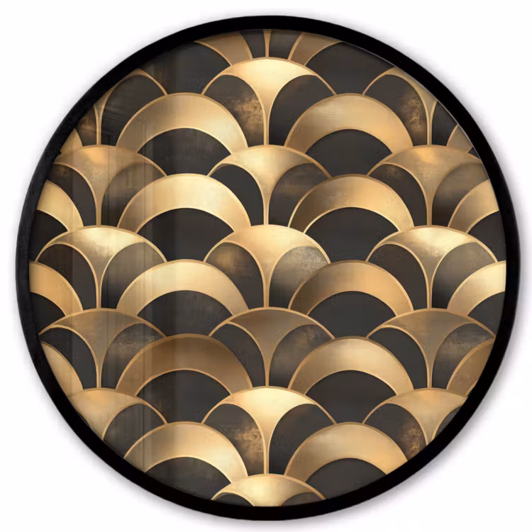 Schubben - Structuur - Goud Fotolijst rond zonder passe partout klein 856 -3d