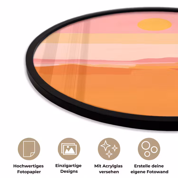 Zon - Abstract - Landschap - Oranje Fotolijst rond zonder passe partout klein -closeup_DE