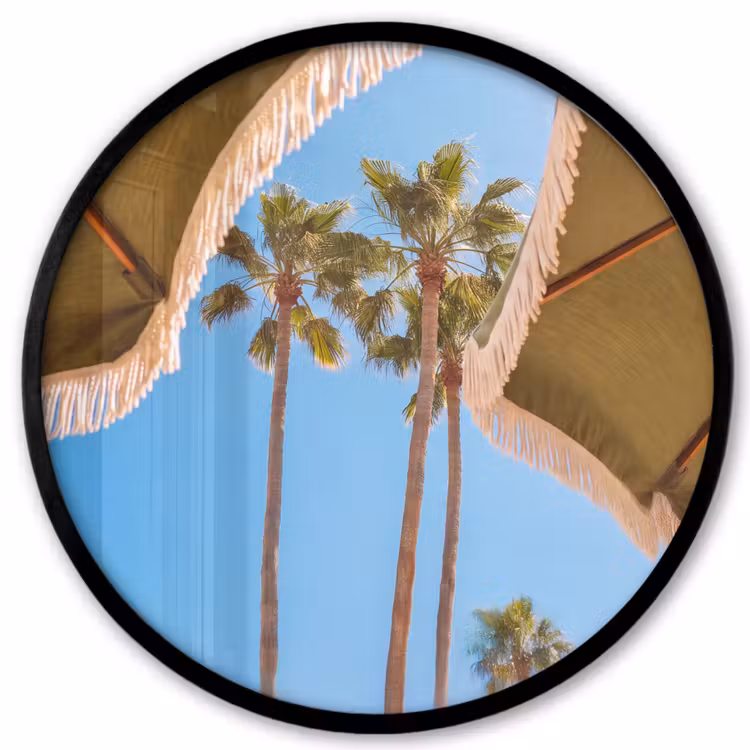 Parasol - Groen - Franjes - Zomer - Tropisch Fotolijst rond zonder passe partout klein -3d