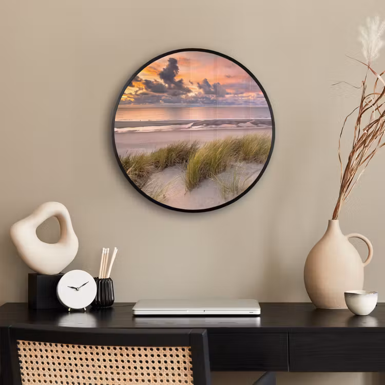 Zonsondergang - Duin - Strand - Planten - Zee Fotolijst rond zonder passe partout klein -sfeer1