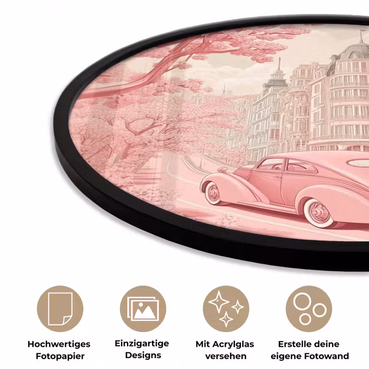 City - Car - Pink Fotolijst rond zonder passe partout klein -closeup_DE