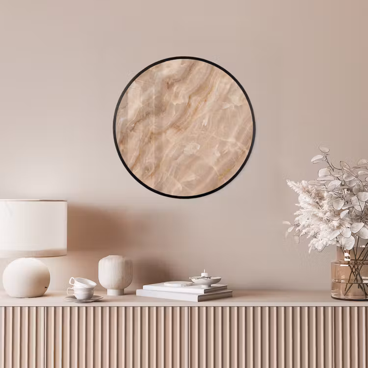 Steen - Ader - Natuur - Modern - Beige Fotolijst rond zonder passe partout klein -sfeer3