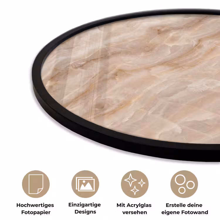 Steen - Ader - Natuur - Modern - Beige Fotolijst rond zonder passe partout klein -closeup_DE