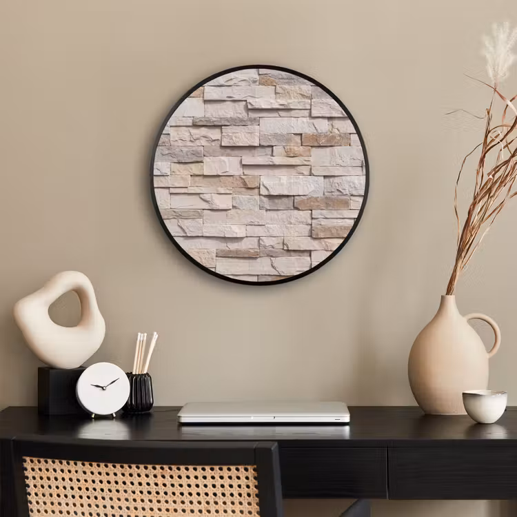 Steen - Muur - Textuur - Rustiek - Beige Fotolijst rond zonder passe partout klein -sfeer1