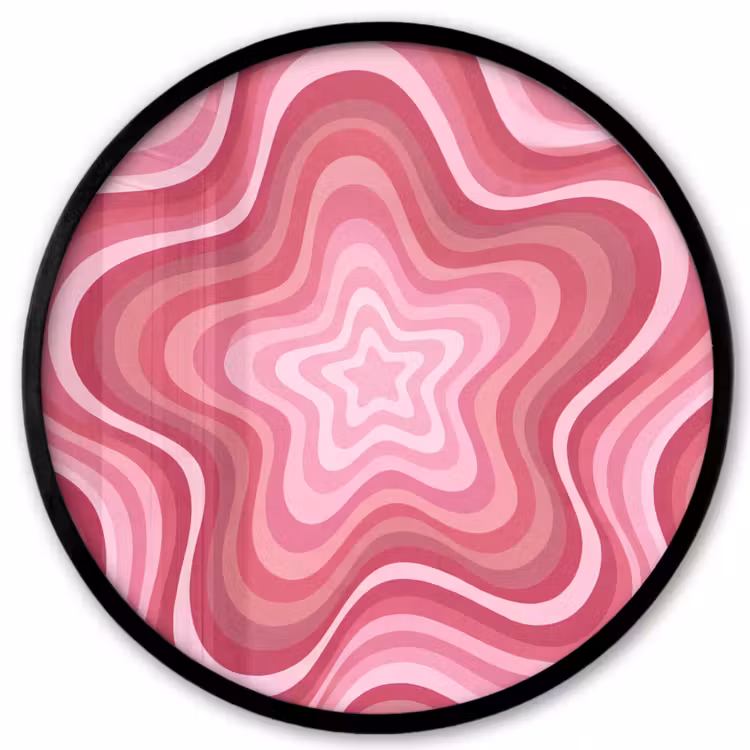 Ster - Golvend - Abstract - Roze Fotolijst rond zonder passe partout klein -3d