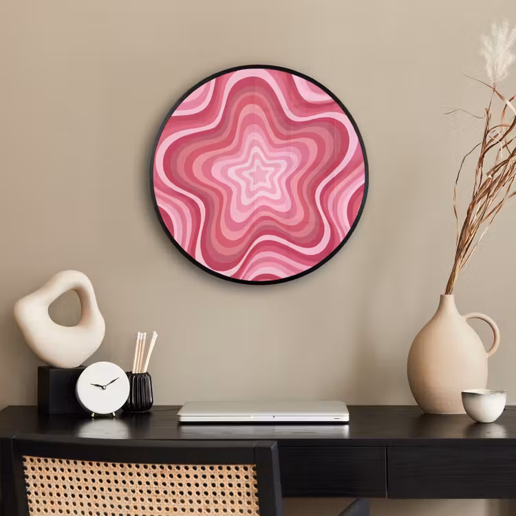 Ster - Golvend - Abstract - Roze Fotolijst rond zonder passe partout klein -sfeer1