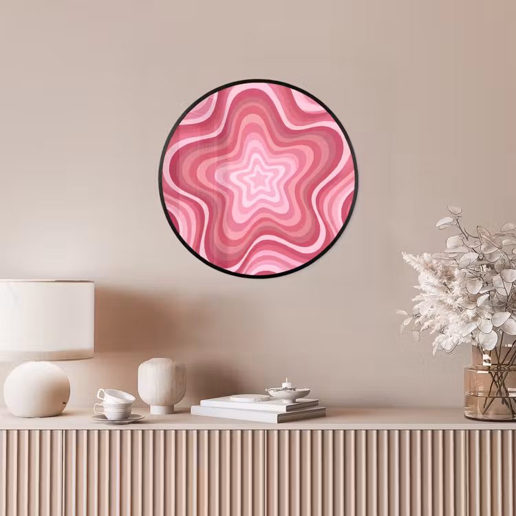 Ster - Golvend - Abstract - Roze Fotolijst rond zonder passe partout klein -sfeer3