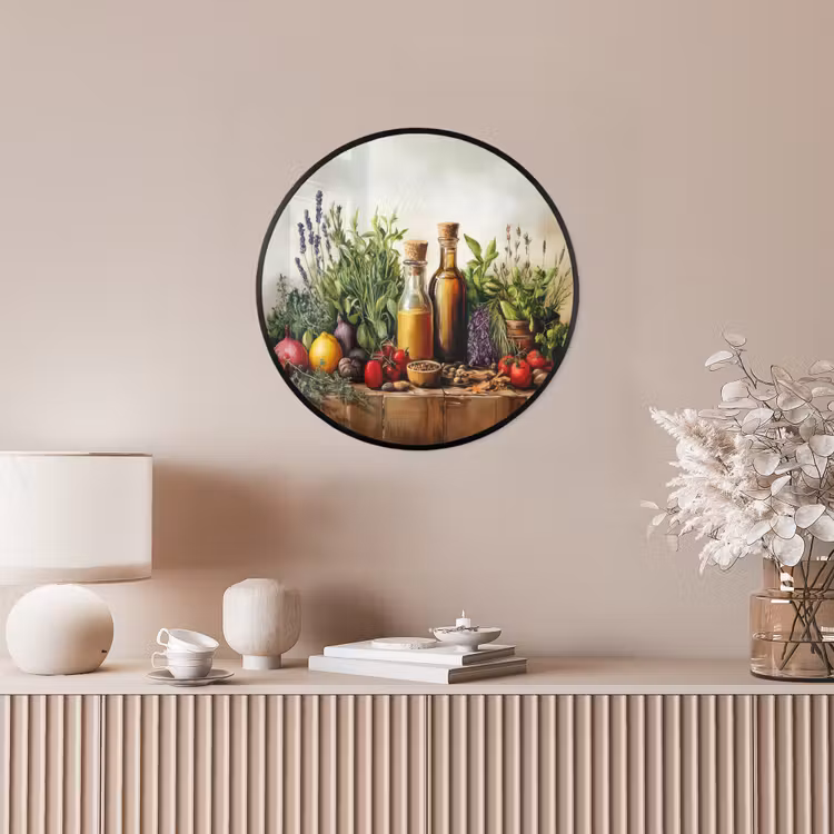 Stilleven - Kruiden - Specerijen - Fruit - Kleurrijk Fotolijst rond zonder passe partout klein -sfeer3
