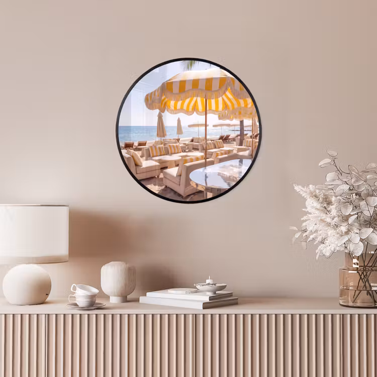 Strand - Ligbedden - Vakantie - Modern - Geel Fotolijst rond zonder passe partout klein -sfeer3