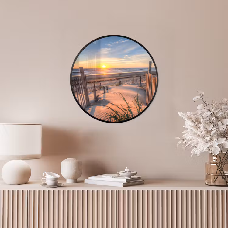 Strand - Zee - Duin - Zonsondergang - Landschap Fotolijst rond zonder passe partout klein -sfeer3