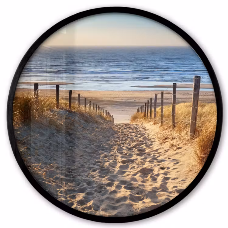 Strand - Zee - Nederland - Duinen - Zon Fotolijst rond zonder passe partout klein -3d