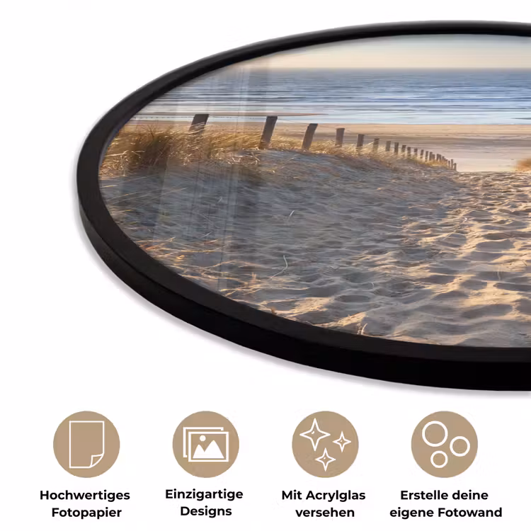 Strand - Zee - Nederland - Duinen - Zon Fotolijst rond zonder passe partout klein -closeup_DE