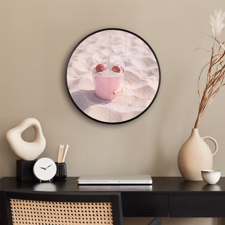 Strand - Schelpen - Zomer - Roze - Decoratie Fotolijst rond zonder passe partout klein -sfeer1