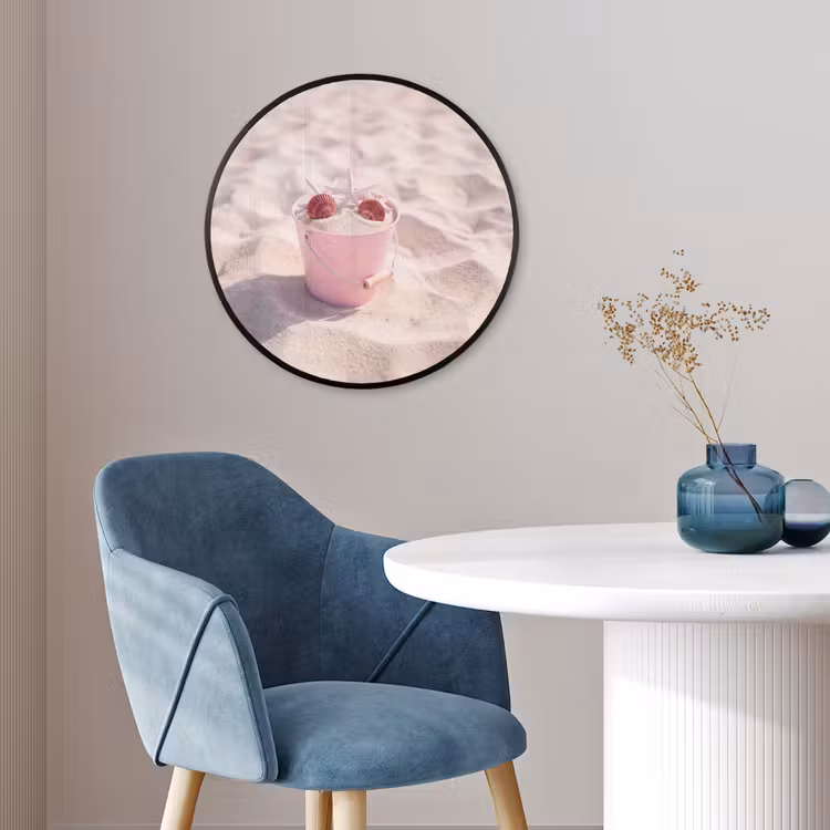 Strand - Schelpen - Zomer - Roze - Decoratie Fotolijst rond zonder passe partout klein -sfeer2