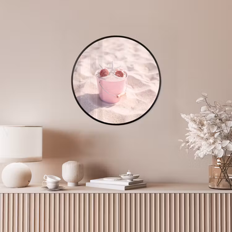 Strand - Schelpen - Zomer - Roze - Decoratie Fotolijst rond zonder passe partout klein -sfeer3