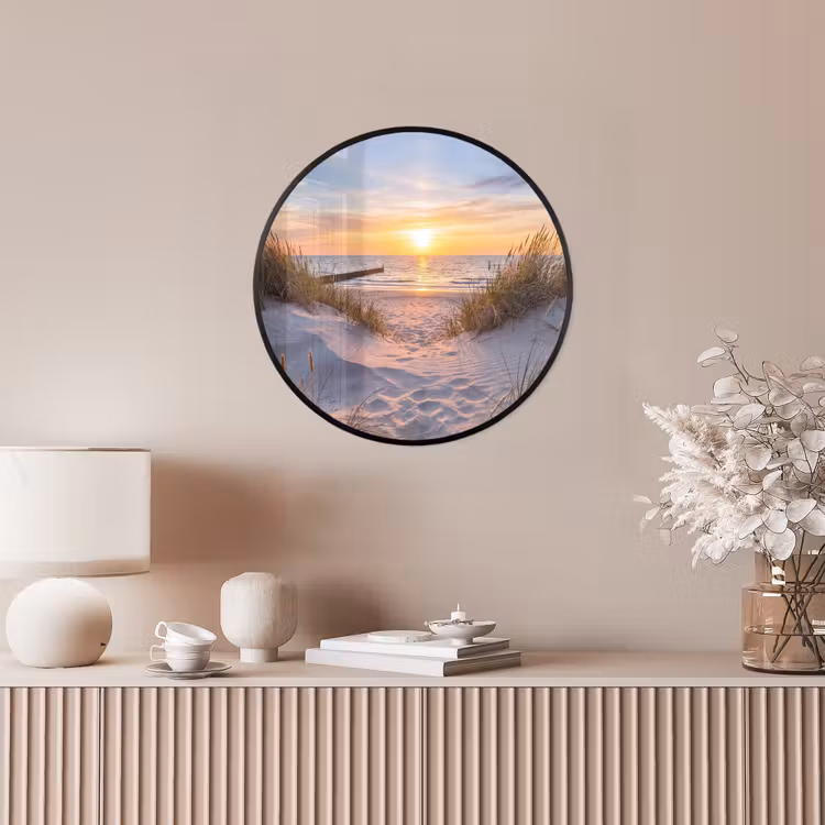 Strand - Zonsondergang - Natuur - Landschap Fotolijst rond zonder passe partout klein -sfeer3