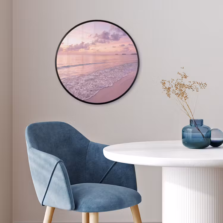 Strand - Zonsondergang - Natuur - Minimalistisch - Roze Fotolijst rond zonder passe partout klein -sfeer2
