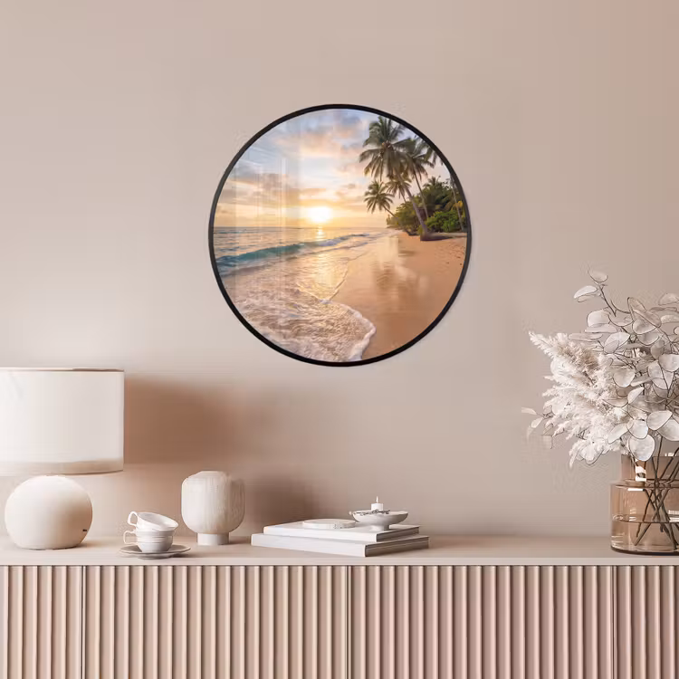 Strand - Zonsondergang - Tropisch - Natuur - Goud Fotolijst rond zonder passe partout klein -sfeer3