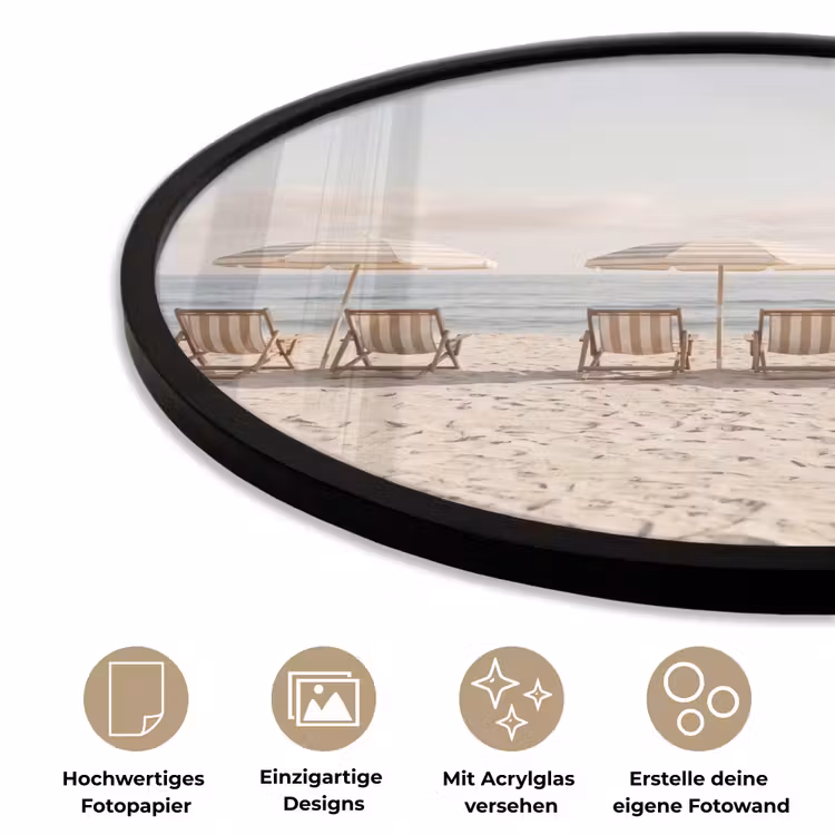 Strand - Stoelen - Parasol Fotolijst rond zonder passe partout klein -closeup_DE