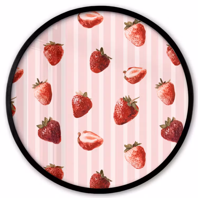 Strepen - Aardbei - Roze Fotolijst rond zonder passe partout klein 856 -3d
