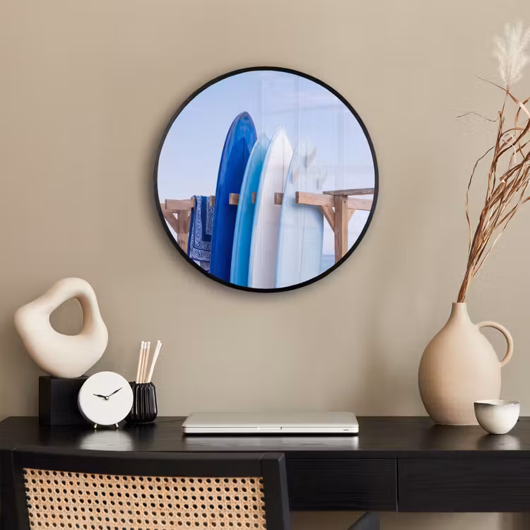 Surfplank - Strand - Zomer - Blauw - Water Fotolijst rond zonder passe partout klein -sfeer1