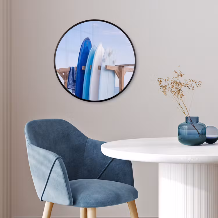 Surfplank - Strand - Zomer - Blauw - Water Fotolijst rond zonder passe partout klein -sfeer2