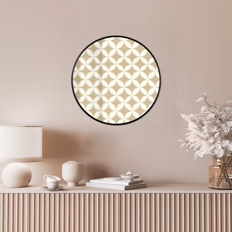 Symmetrisch - Motief - Beige Fotolijst rond zonder passe partout klein 856 -sfeer3