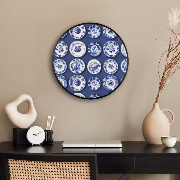 Borden - Floraal - Blauw Fotolijst rond zonder passe partout klein 856 -sfeer1