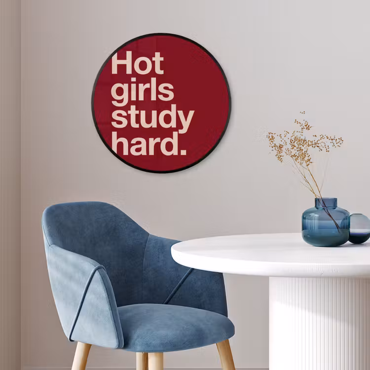 Tekst - Studie - Motivatie - Modern - Rood Fotolijst rond zonder passe partout klein -sfeer2