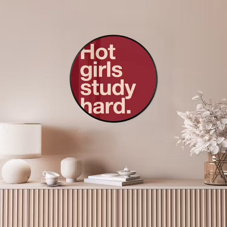 Tekst - Studie - Motivatie - Modern - Rood Fotolijst rond zonder passe partout klein -sfeer3
